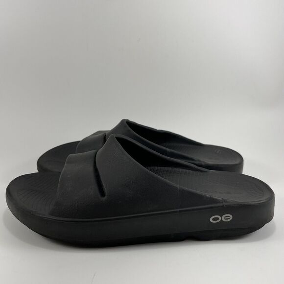Oofos Ooahh Slide Sandals Womens Size 7 Black Comfort Recovery Mens 5 - Picture 4 of 9